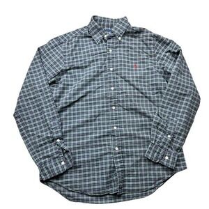 Ralph Lauren Plaid Button Down Shirt Long‎ Sleeve Collared Casual Mens Medium